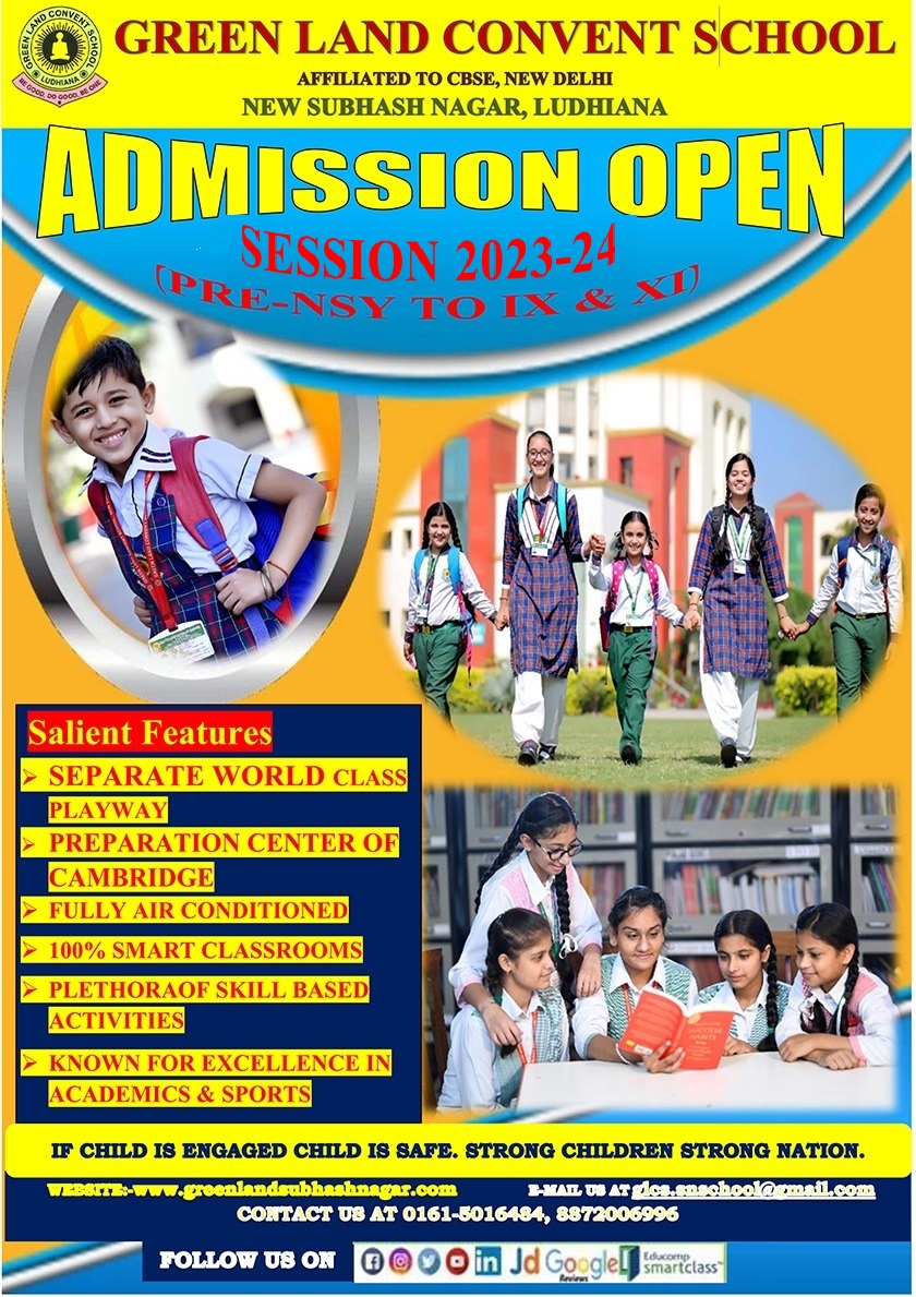 840px x 1189px - Green Land Convent School Subhash Nagar, Ludhiana